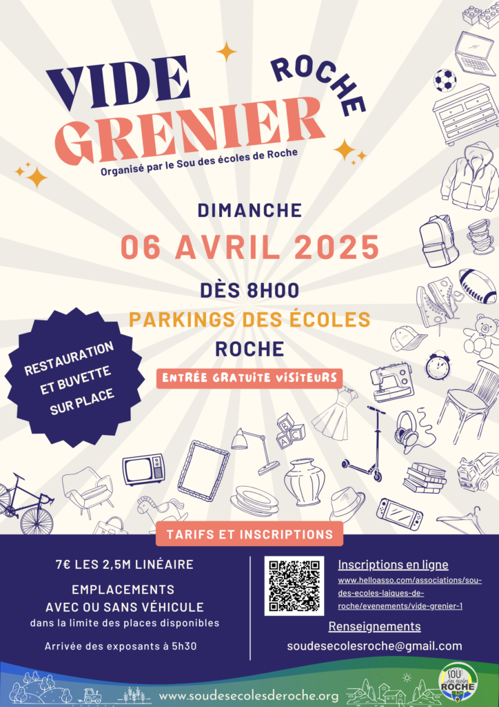 vide-grenier; roche; 38090; isère; brocante